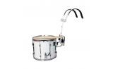 BKP Marching Snare Drum White 14in  carry strap w Harness UP*