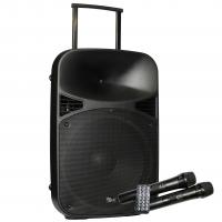 15 in Portable PA with 2 UHF Wirless mics . USB/SD/FM and Bluetooth battery or mains UP*_2